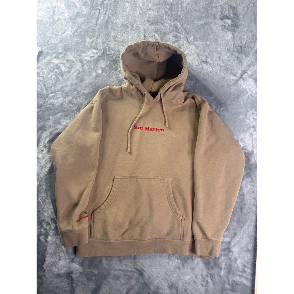 You Matter By Demetrius Harmon You Hoodie Mens M Tan Long Sleeve Embroidered